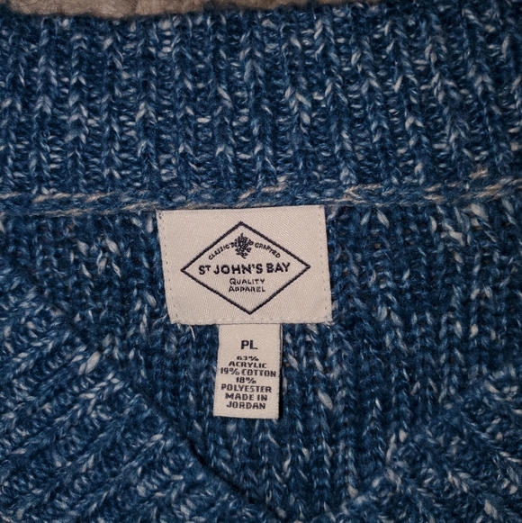 St. John's Bay Petite LG Shades Of Blue/Teal Tweed Pullover Sweater - Picture 4 of 12